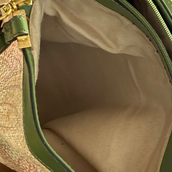 Vintage Etienne Aigner Crossbody Bag Floral Woven Faux Leather Adjustable Strap - Picture 9 of 16